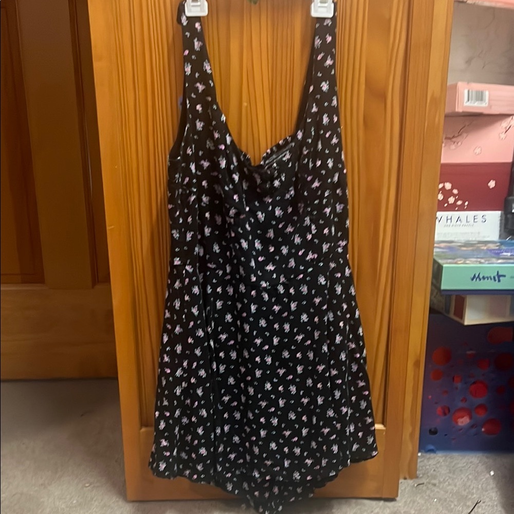 Aeropostale Black and Pink Floral Mini Dress
